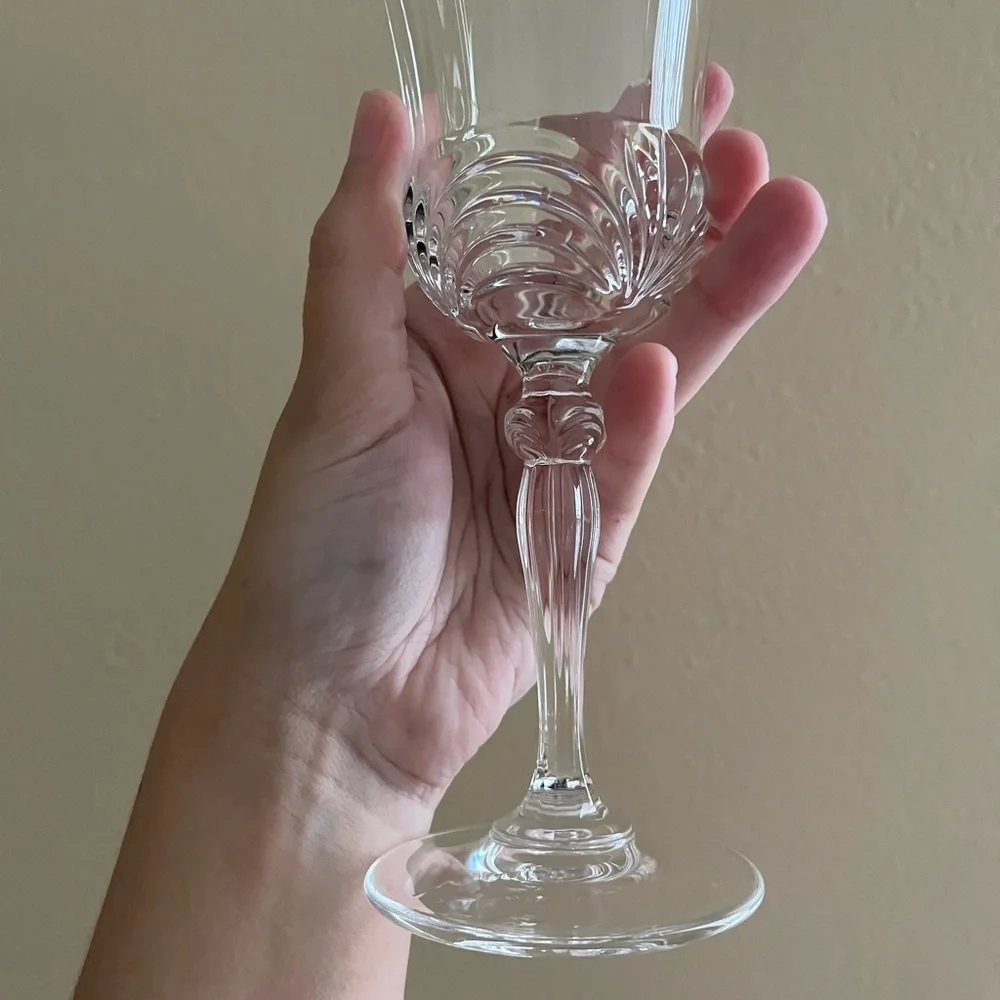 2 Royal Crystal Rock Glass Aurea Silver Rimmed